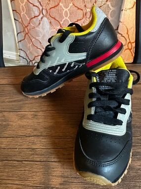 Reebok Kids Black, Yellow & Pink Accent Sneakers